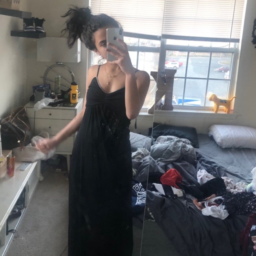 forever 21 long black dress